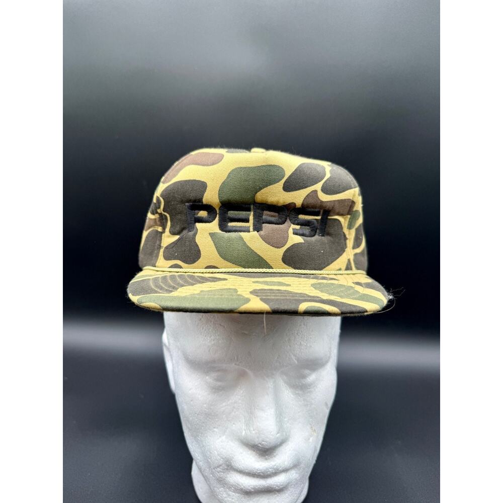Vintage Pepsi Camo Snapback Hat Otto Cap New‎ Old Stock